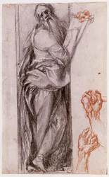 Estudio de San Juan Evangelista y dos estudios de puños